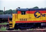 CSX 5543, with C&O lettering barely visible on the cab